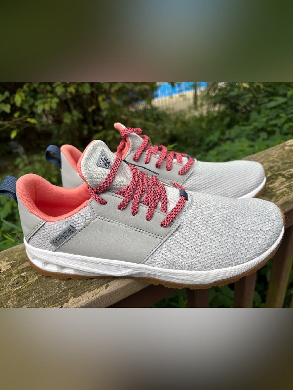 Columbia PFG Tamiami Shoes Womens Size 8 Sneakers Grey Orange Brand New